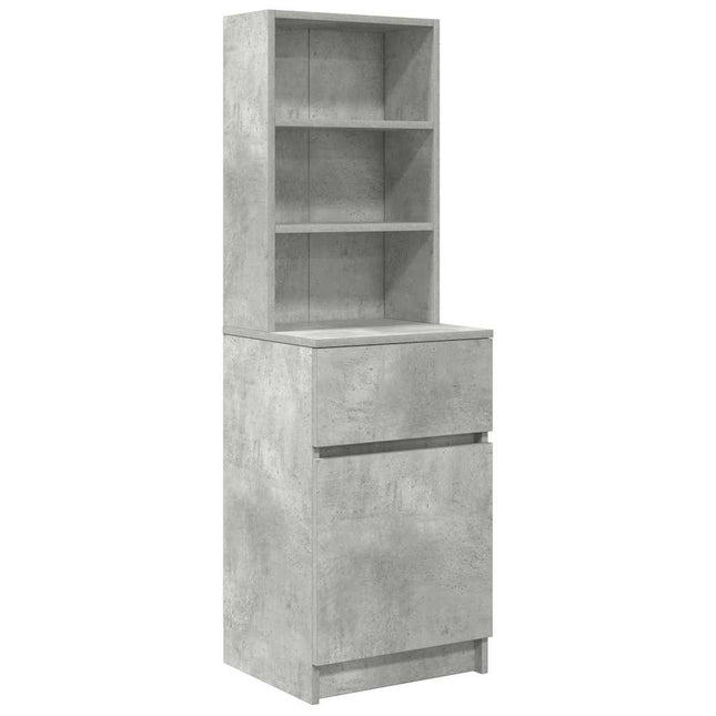 Comodino Grigio Cemento 39x35x125 cm in Legno Multistrato