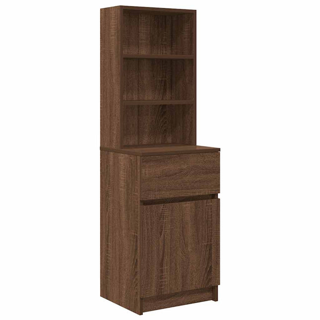 Comodino Rovere Marrone 39x35x125 cm in Legno Multistrato