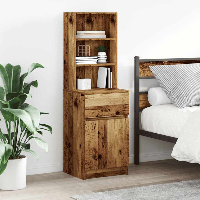 Comodino Legno Antico 39x35x125 cm in Legno Multistrato