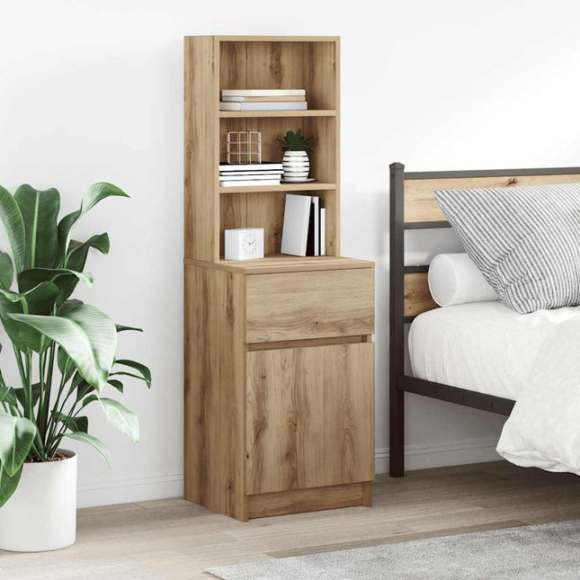 Comodino Rovere Artigianale 39x35x125 cm in Legno Multistrato