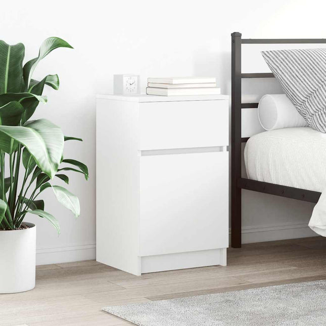 Comodini 2 pz Bianchi 39x35x65 cm in Legno Multistrato