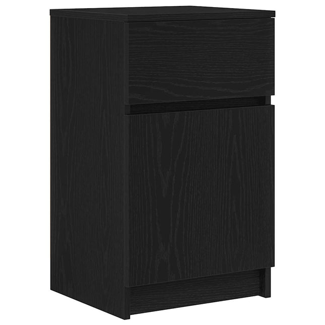 Comodino Nero 39x35x65 cm in Legno Multistrato