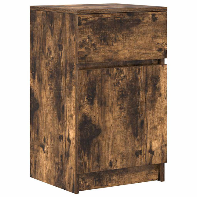 Comodino Rovere Fumo 39x35x65 cm in Legno Multistrato