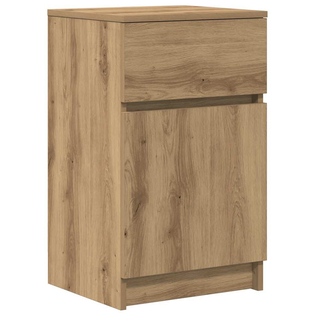 Comodino Rovere Artigianale 39x35x65 cm in Legno Multistrato