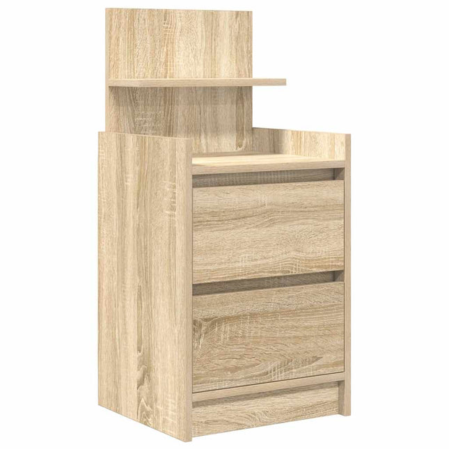 Comodino con 2 Cassetti Rovere Sonoma 38x34x80 cm