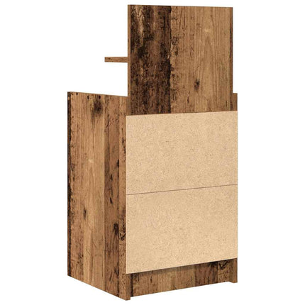 Comodini con 2 Cassetti 2 pz in Legno Antico 38x34x80 cm