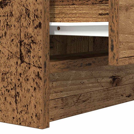 Comodini con 2 Cassetti 2 pz in Legno Antico 38x34x80 cm