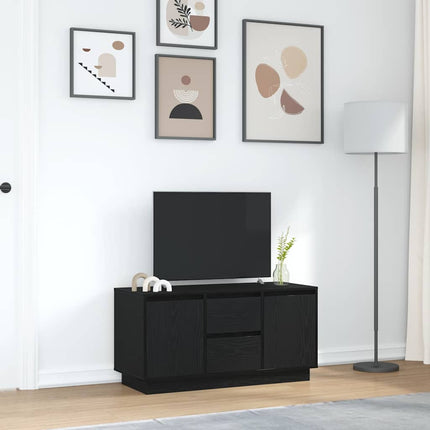 Mobile Porta TV con Luci LED Rovere Nero 100x41x50 cm