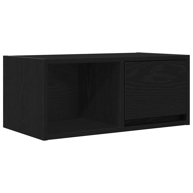 Mobile Porta TV Rovere Nero 60x31x25,5 cm in Legno Multistrato