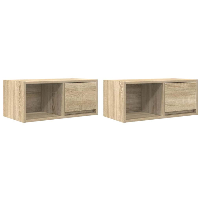 Mobili TV 2 pz Rovere Sonoma 60x31x25,5 cm in Legno Multistrato