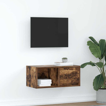 Mobile Porta TV Rovere Fumo 60x31x25,5 cm in Legno Multistrato