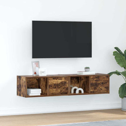 Mobili TV 2 pz Rovere Fumo 60x31x25,5 cm Legno Multistrato