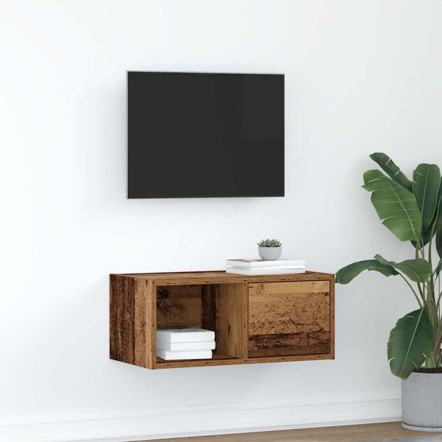 Mobile Porta TV Legno Antico 60x31x25,5 cm Legno Multistrato
