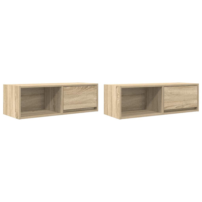Mobili TV 2 pz Rovere Sonoma 80x31x25,5 cm in Legno Multistrato