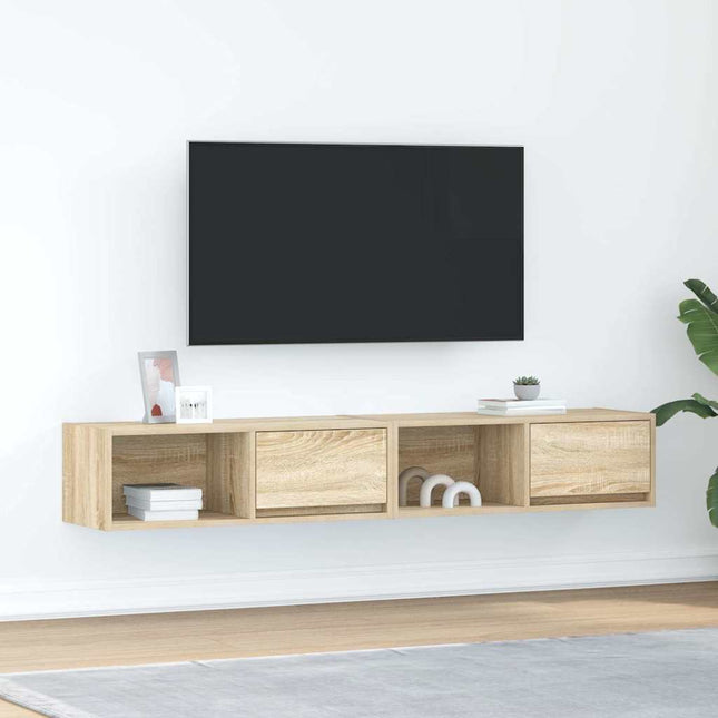 Mobili TV 2 pz Rovere Sonoma 80x31x25,5 cm in Legno Multistrato
