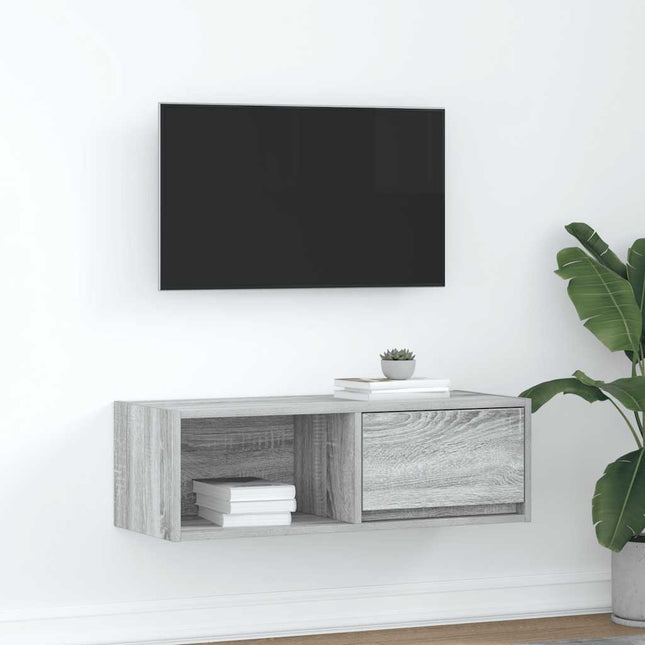 Mobile Porta TV Grigio Sonoma 80x31x25,5 cm Legno Multistrato