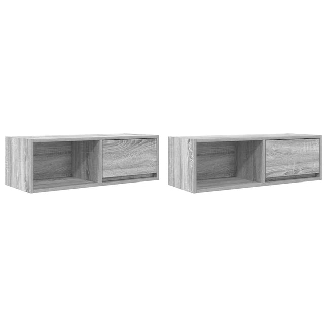 Mobili TV 2pz Grigio Sonoma 80x31x25,5 cm Legno Multistrato