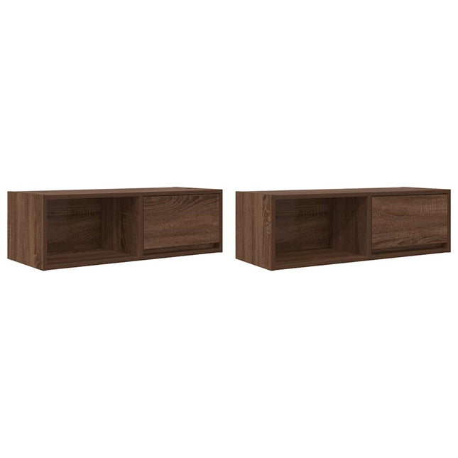 Mobili TV 2 pz Rovere Marrone 80x31x25,5 cm Legno Multistrato