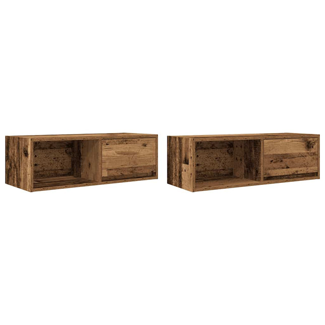 Mobili Porta TV 2 pz Legno Antico 80x31x25,5 cm in Truciolato