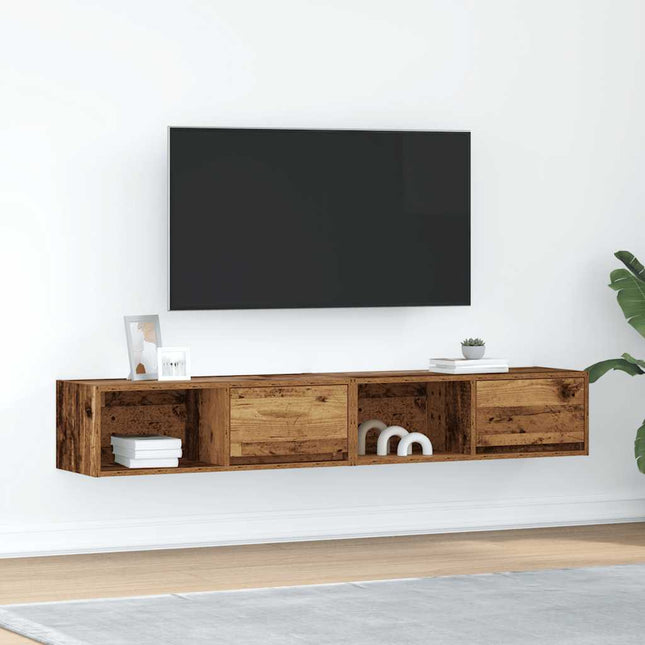 Mobili Porta TV 2 pz Legno Antico 80x31x25,5 cm in Truciolato