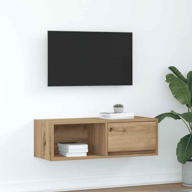 Mobile Porta TV Rovere Artigianale 80x31x25,5 cm Multistrato