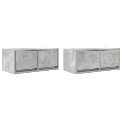 Mobili TV 2 pz Grigio Cemento 60x31x25,5cm in Legno Multistrato