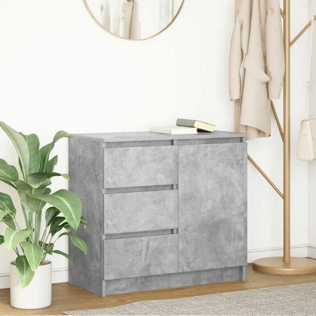 Credenza con Cassetto Grigio Cemento 71x35x65 cm in Truciolato