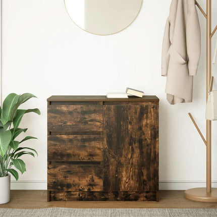 Credenza con Cassetto Rovere Fumo 71x35x65 cm in Truciolato