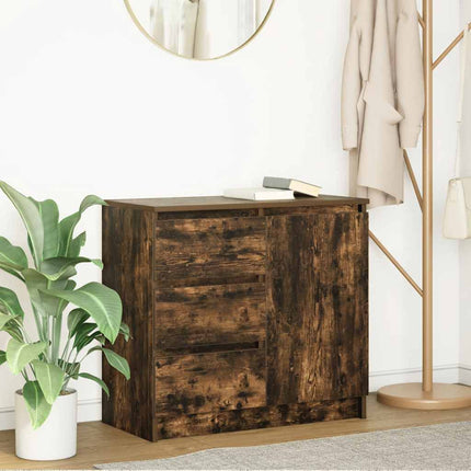 Credenza con Cassetto Rovere Fumo 71x35x65 cm in Truciolato