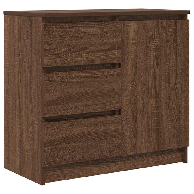 Credenza con Cassetto Rovere Marrone 71x35x65 cm in Truciolato