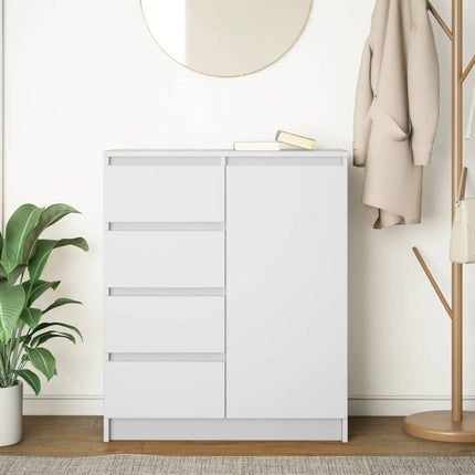 Credenza con Cassetti Bianco 71x35x84 cm in Legno Multistrato