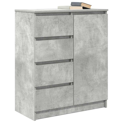 Credenza con Cassetti Grigio Cemento 71x35x84 cm in Truciolato