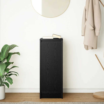 Credenza Rovere Nero 29,5x34x76 cm in Legno Multistrato