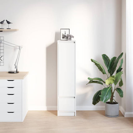 Credenza Bianca 29,5x34x119,5 cm in Legno Multistrato