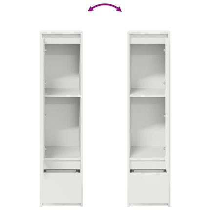 Credenza Bianca 29,5x34x119,5 cm in Legno Multistrato