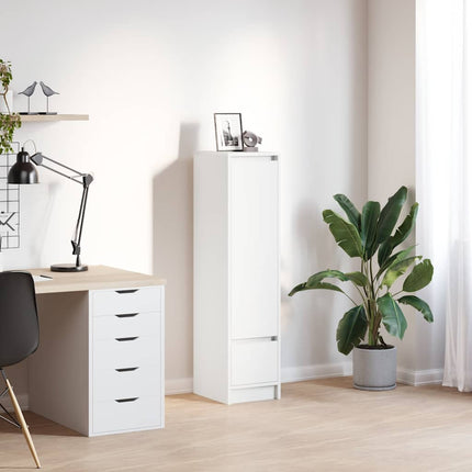 Credenza Bianca 29,5x34x119,5 cm in Legno Multistrato