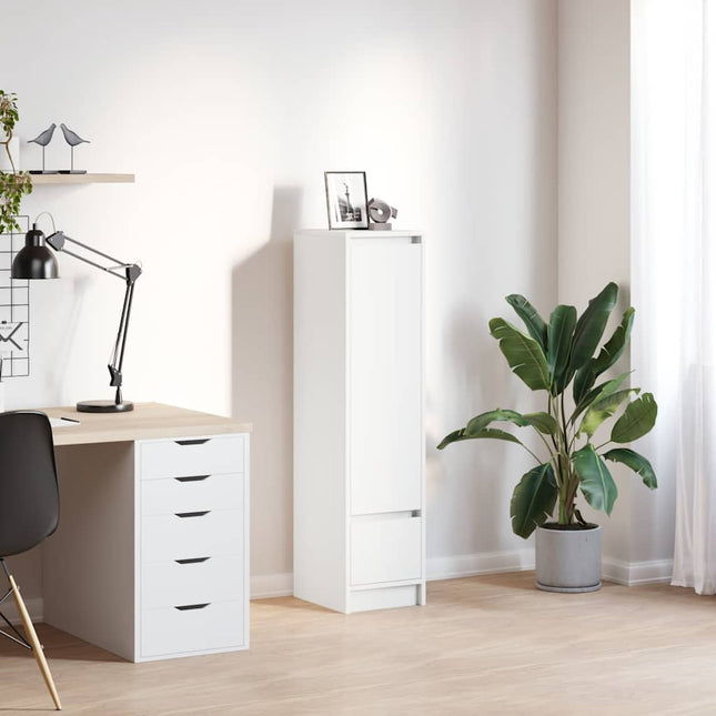 Credenza Bianca 29,5x34x119,5 cm in Legno Multistrato