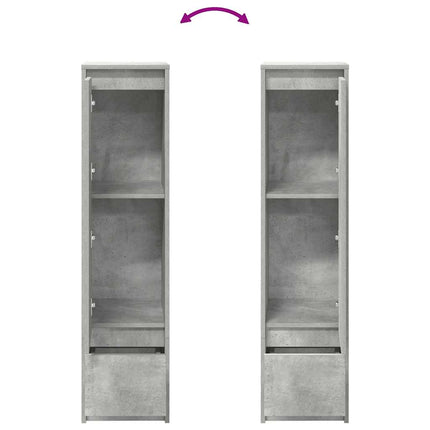 Credenza Grigio Cemento 29,5x34x119,5 cm in Legno Multistrato