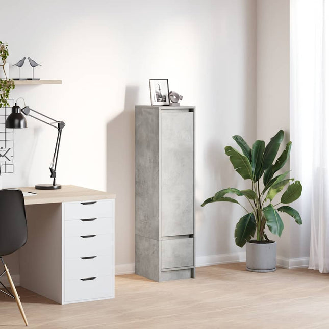 Credenza Grigio Cemento 29,5x34x119,5 cm in Legno Multistrato