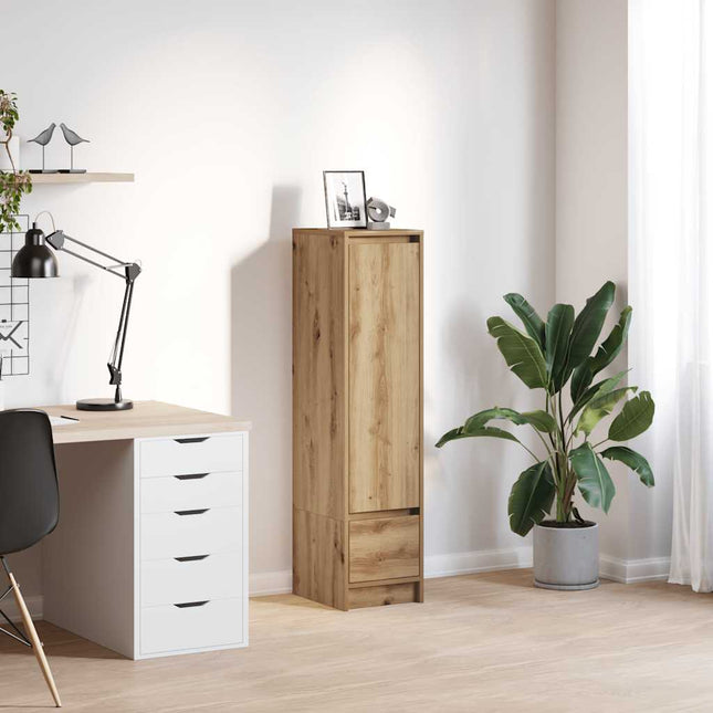 Credenza Alta Rovere Artigianale 29,5x34x119,5 cm in Truciolato