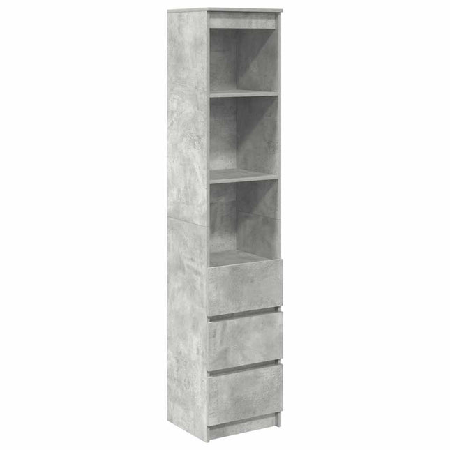 Credenza Grigio Cemento 37,5x35x180 cm in Legno Multistrato