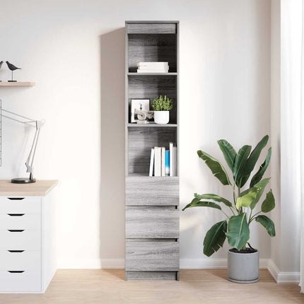 Credenza Grigio Sonoma 37,5x35x180 cm in Legno Multistrato