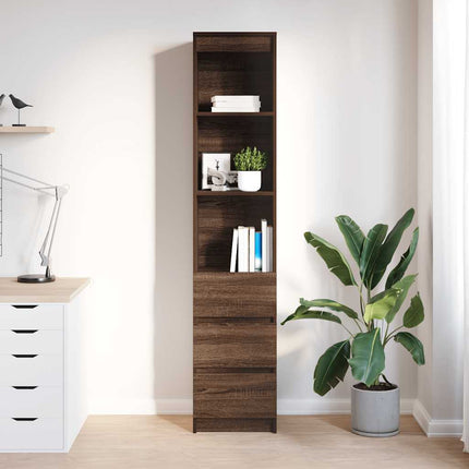 Credenza Rovere Marrone 37,5x35x180 cm in Legno Multistrato