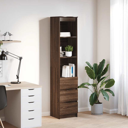 Credenza Rovere Marrone 37,5x35x180 cm in Legno Multistrato