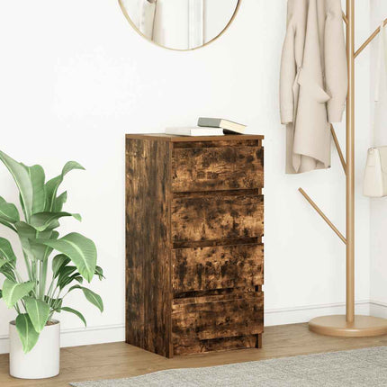 Credenza Rovere Fumo 37,5x35x76 cm in Legno Multistrato