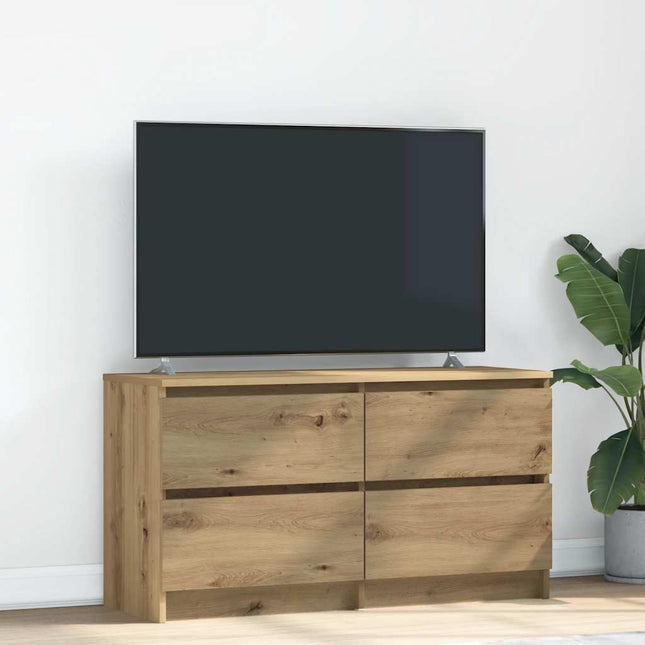 Mobile TV Rovere Artigianale 100x35x54 cm in Legno Multistrato