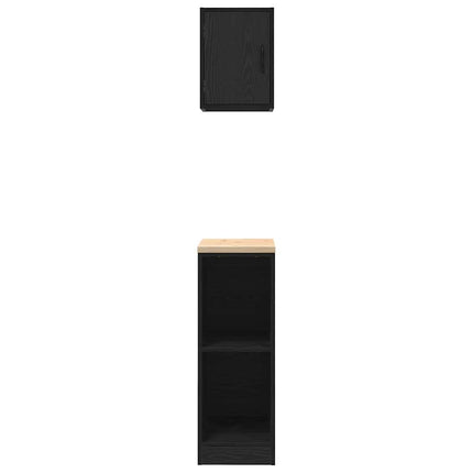 Armadi da Garage 2 pz Neri in Legno Multistrato