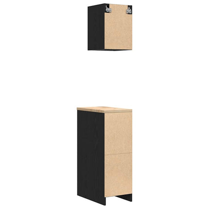 Armadi da Garage 2 pz Neri in Legno Multistrato