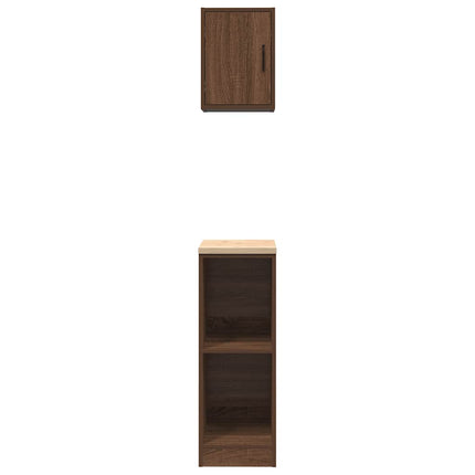 Armadi da Garage 2 pz Rovere Marrone in Legno Multistrato