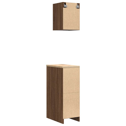 Armadi da Garage 2 pz Rovere Marrone in Legno Multistrato
